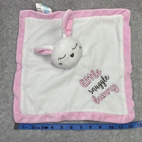 Nursery Rhyme White Pink Little Snuggle Bunny Rabbit Lovey Security Blanket NWOT - Picture 6 of 7